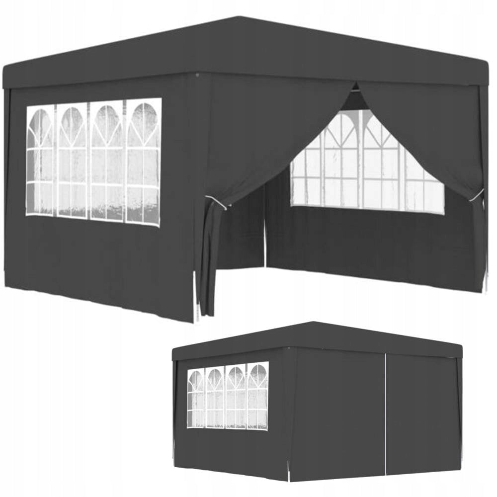 GARDEN PAVILION TENT COMMERCIAL GAZEBO 300 x 300 cm 4 WALLS WINDOW CASTLE