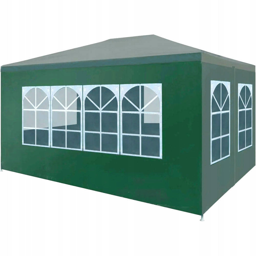 GARDEN PAVILION TENT COMMERCIAL GAZEBO 3x4 m + 4 WINDOW WALLS Sheathing type PE