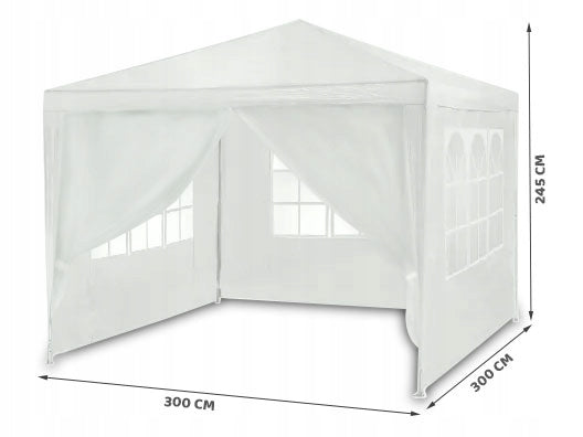 GARDEN PAVILION TRADE TENT PARTY 3x3m + 4 WALLS PLONOS Length 3 m