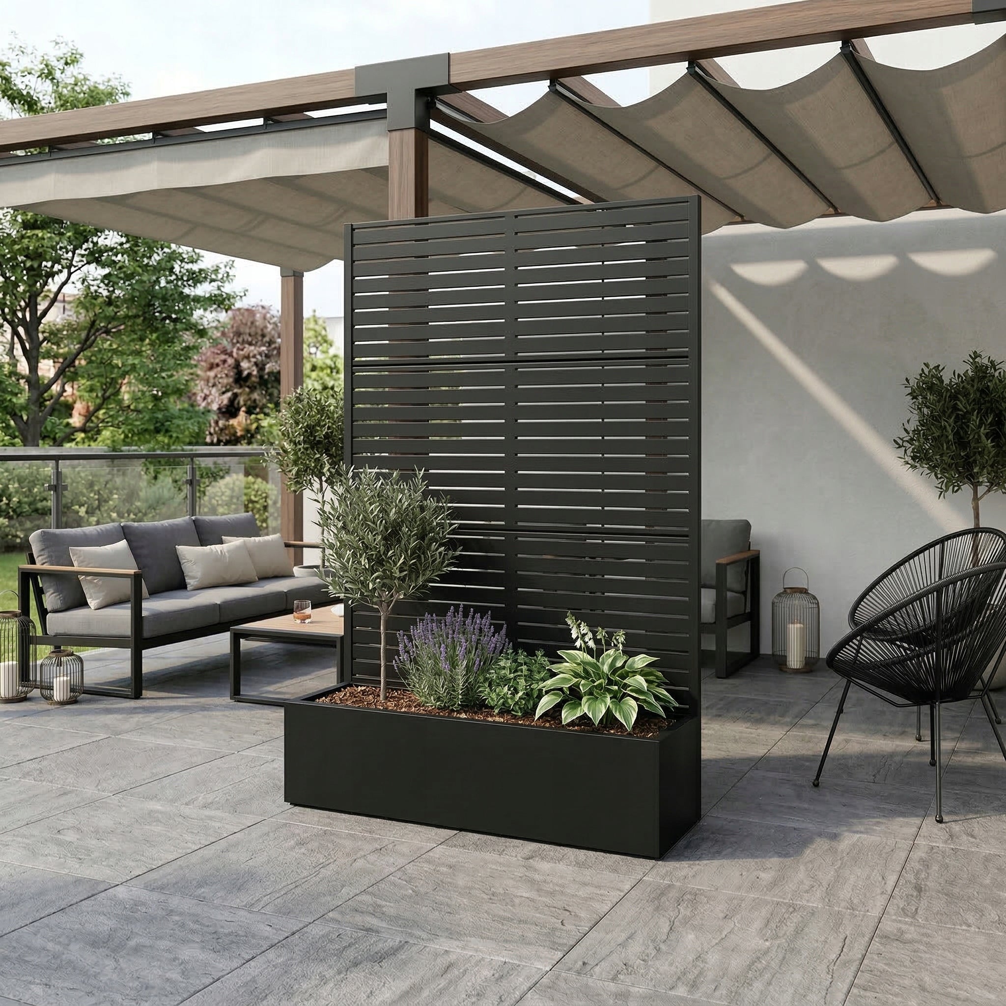 GARDEN PLANTER POT WITH PERGOLA GRILLE LARGE FOR TERRACE BALCONY WITH LADDER Brand no brand