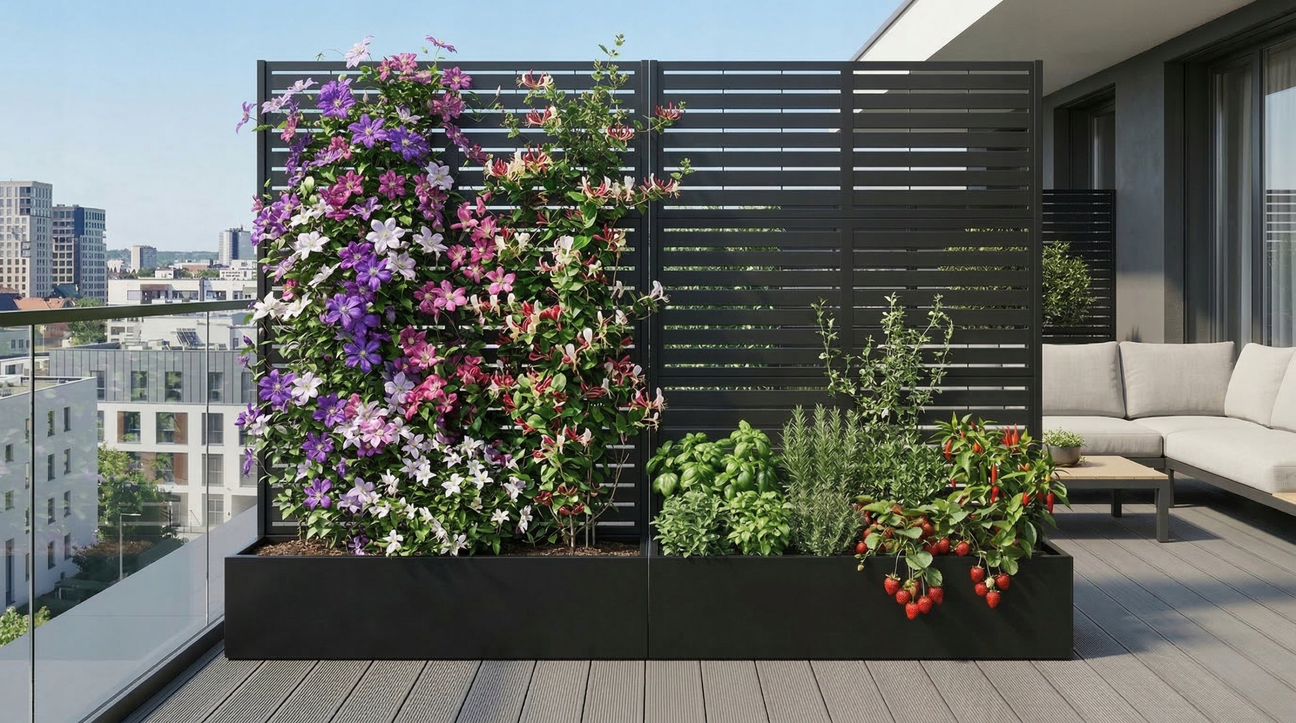 GARDEN PLANTER POT WITH PERGOLA GRILLE LARGE FOR TERRACE BALCONY WITH LADDER Packaging status original