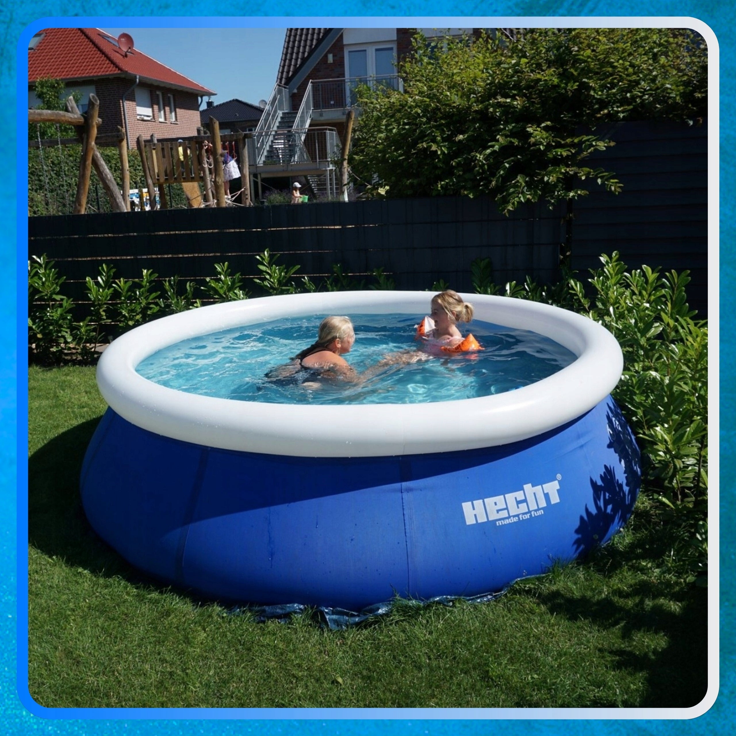 GARDEN POOL 3 LAYERS OF EXPANSION MATERIAL HECHT 3609 360X90CM Height 90 cm