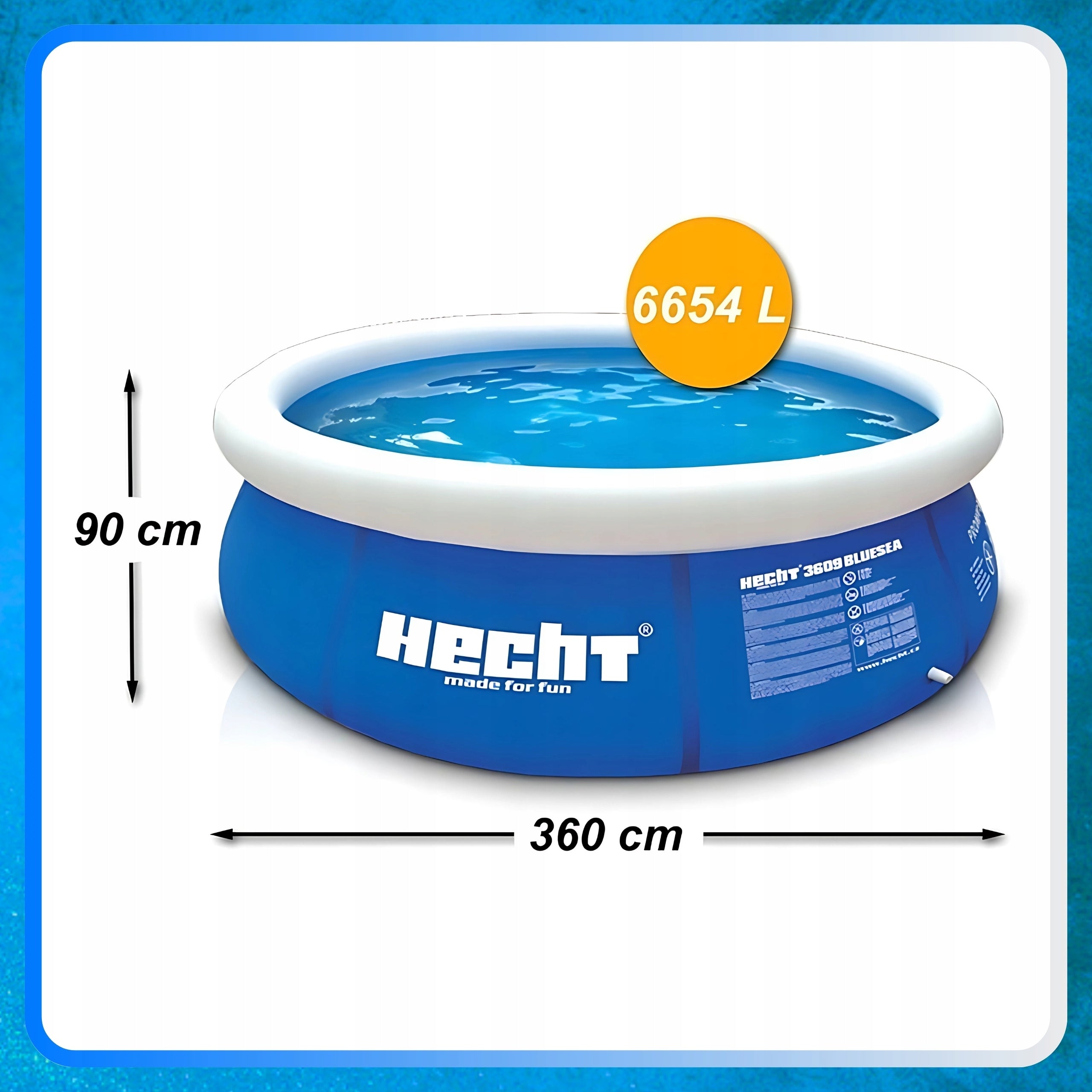 GARDEN POOL 3 LAYERS OF EXPANSION MATERIAL HECHT 3609 360X90CM Length 360 cm