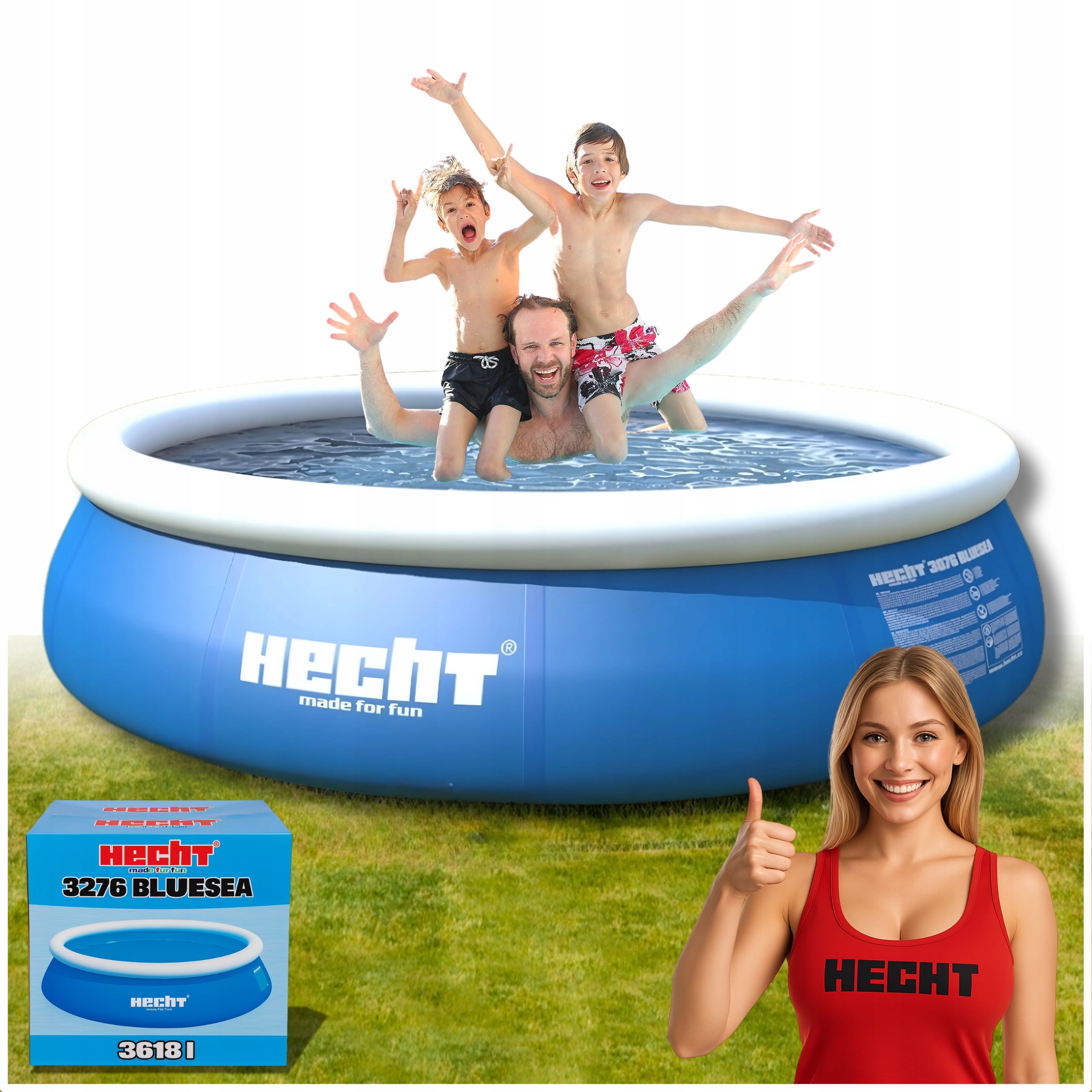 GARDEN POOL 3 LAYERS OF GROUND MATERIAL - HECHT 3276 - 300X76CM