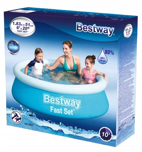 GARDEN POOL BESTWAY ROUND EXPANSION 183 x 51 cm SOLID QUICK INSTALLATION Volume 940 l