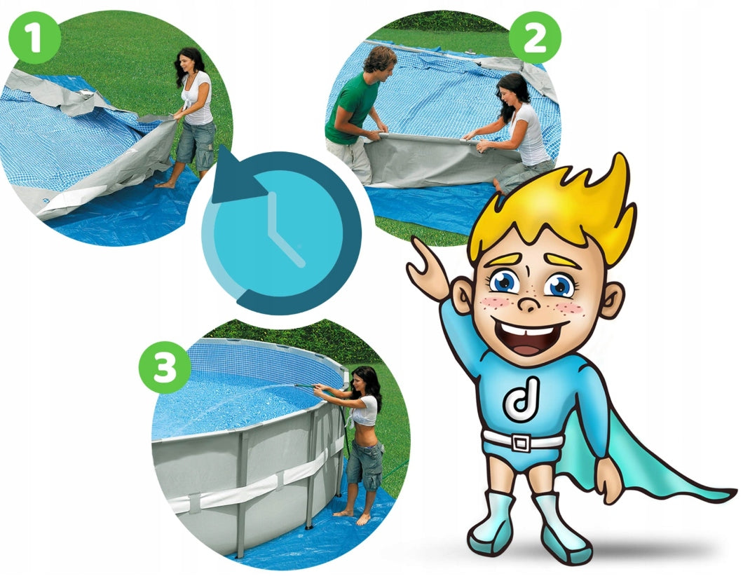 GARDEN POOL FRAME LARGE BESTWAY 305X76 FOR CHILDREN ADULTS FAMILY Height 76 cm