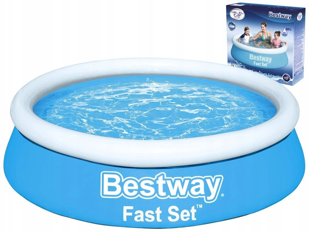 GARDEN POOL INFLATABLE EXPANSION FOR CHILDREN ROUND BESTWAY 183x51CM STRONG Manufacturer code BASEN OGRODOWY DMUCHANY ROZPOROWY DLA DZIECI