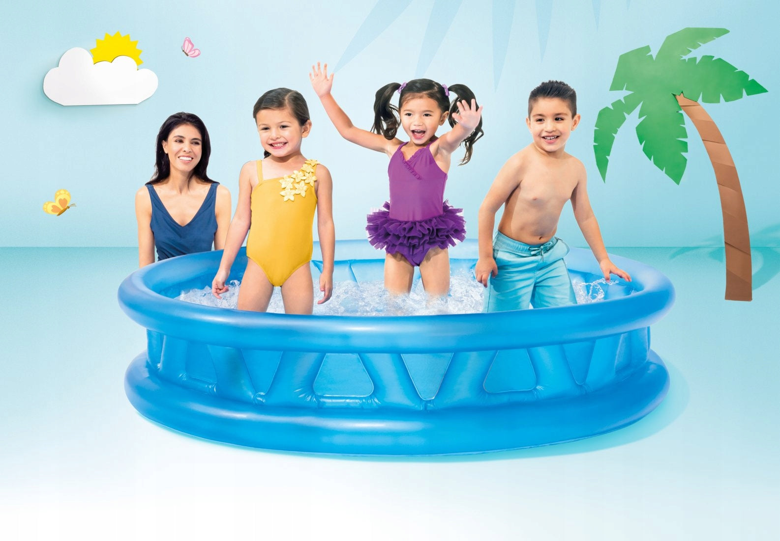 GARDEN POOL INFLATABLE LARGE FAMILY SOLID FOR GARDEN/TERRACE XXL 188 x 46 Height 46 cm