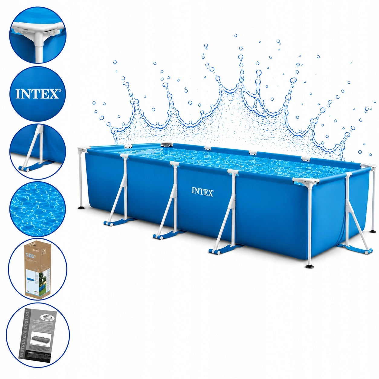 GARDEN POOL INTEX 220X150X60 CM RECTANGULAR FAMILY LARGE