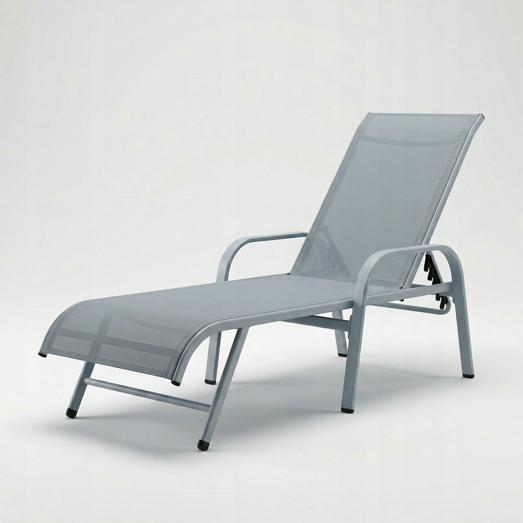 GARDEN POOL LOUNGER FLAT FOLDING STRONG GREY YS-33 Packaging status original