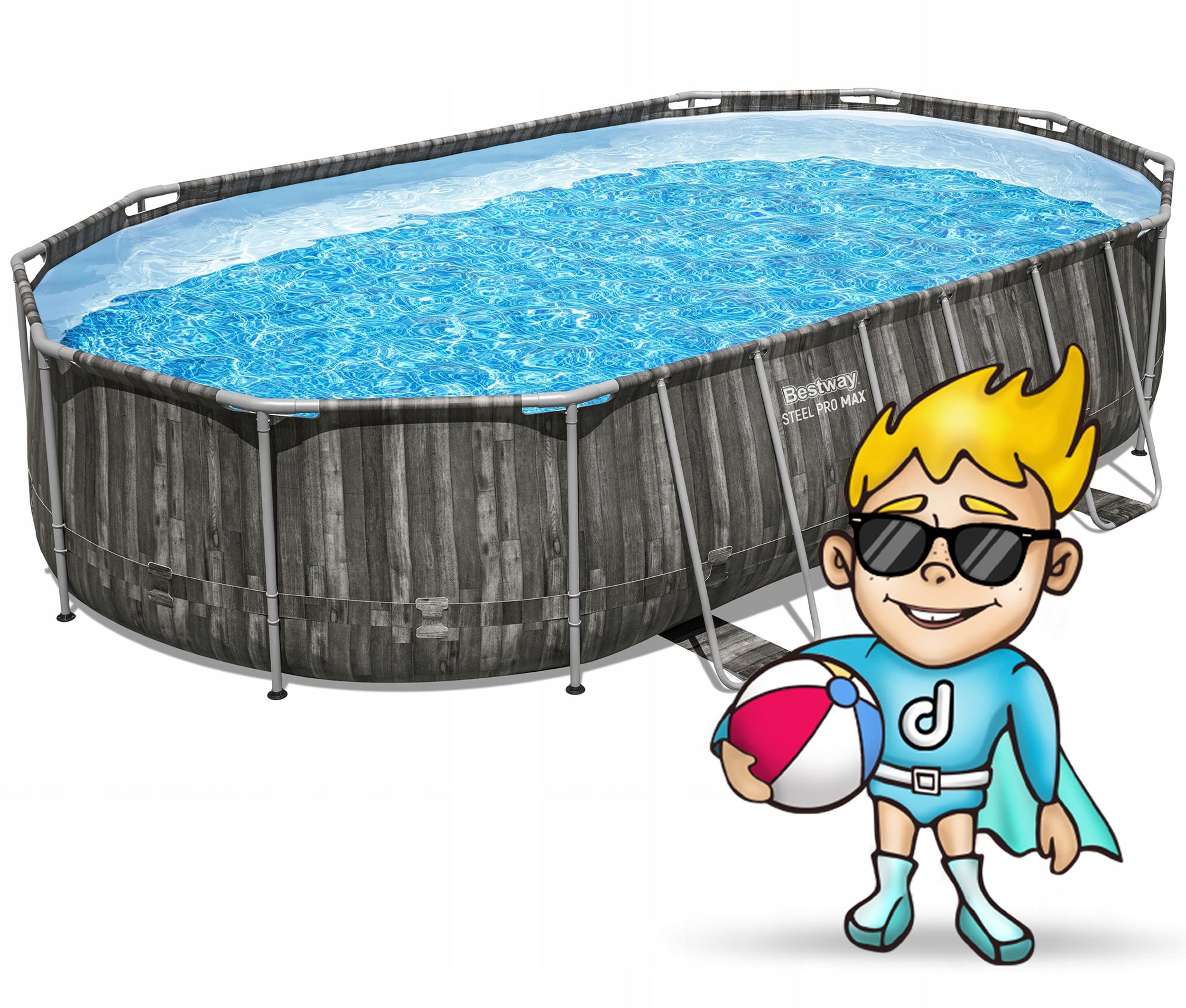 GARDEN POOL RACK 610x366x122cm OVAL BESTWAY SET 11in1 Packaging status original