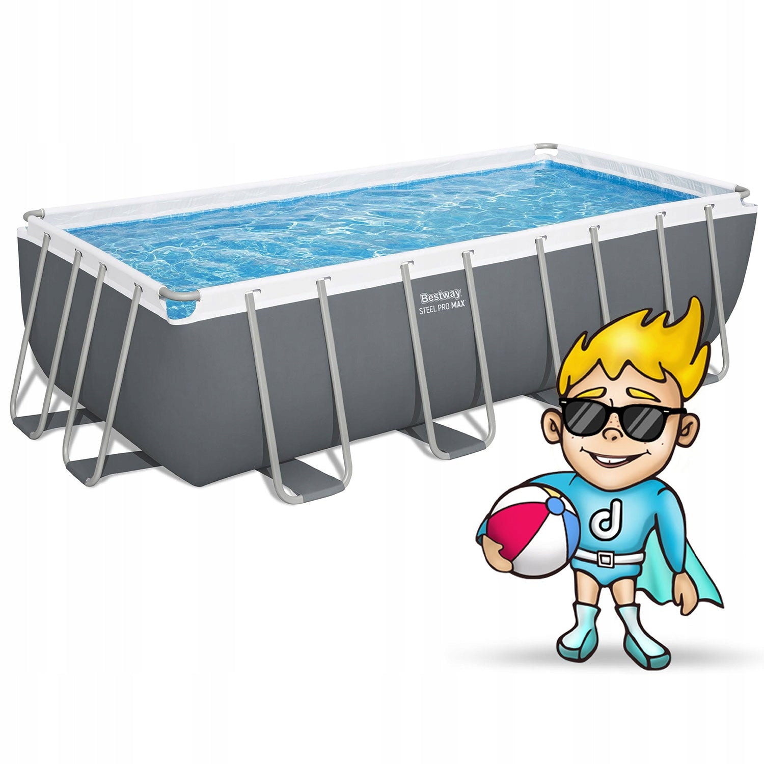 GARDEN POOL RACK LARGE FAMILY 488x244x122cm SET 11in1 RECTANGLE Brand no brand
