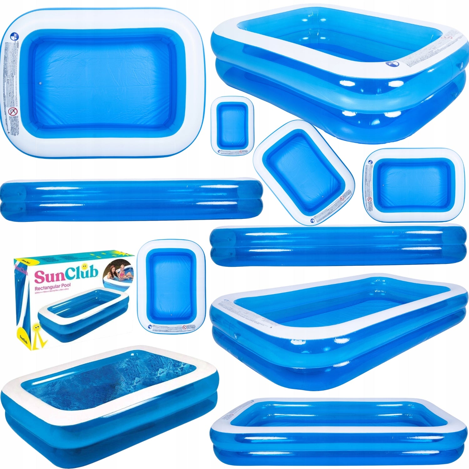 GARDEN POOL RECTANGULAR INFLATABLE FAMILY FOR KIDS FOR GARDEN 200X150CM