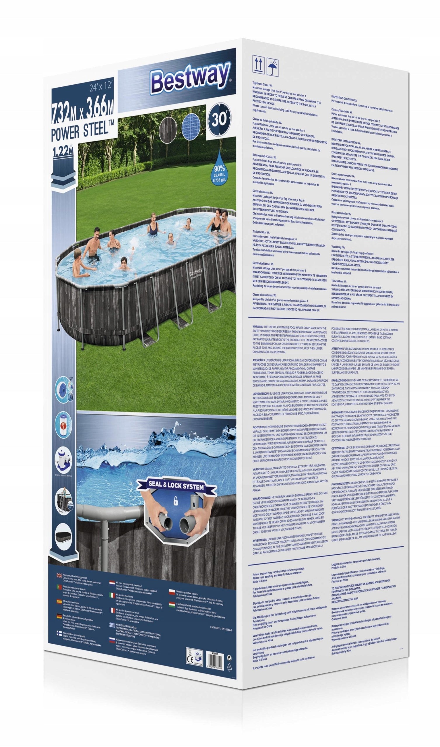 GARDEN RACK POOL 732x366x122 BESTWAY LADDER PUMP Set 5611T Volume 25495 l