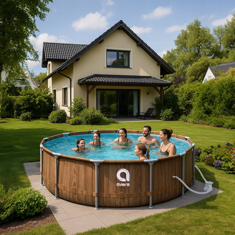 GARDEN RACK POOL ROUND AVENLI PICO WITH PUMP 305x76 SET 9in1 Brand Avenli