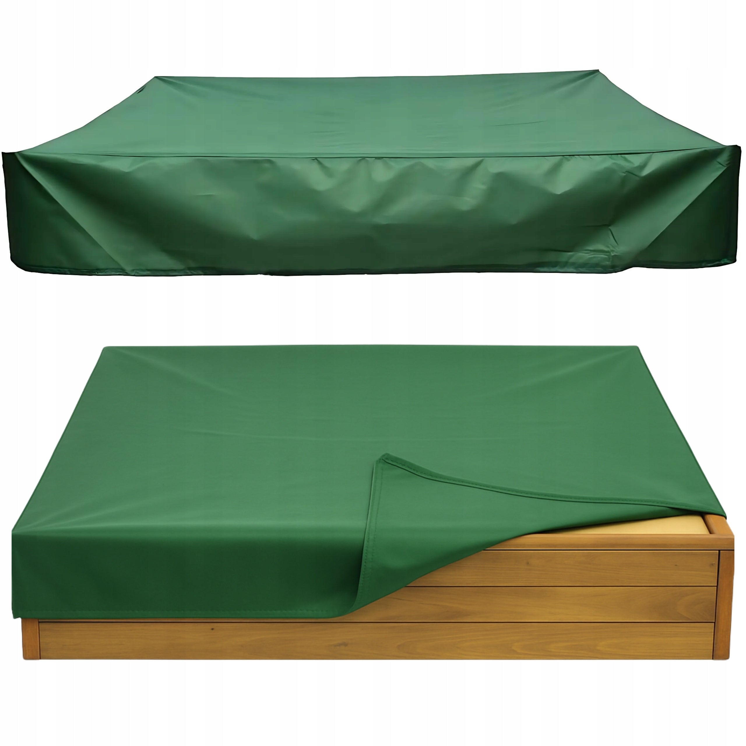 GARDEN SANDBOX COVER TARPAULIN WATERPROOF GREEN 120x120x20