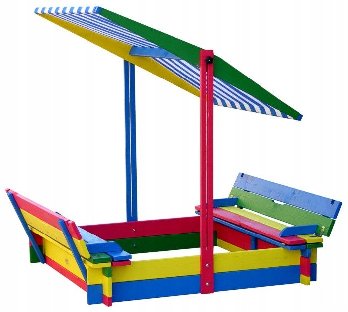 GARDEN SANDBOX FOR CHILDREN WITH A COLORFUL ROOF Manufacturer code 94327