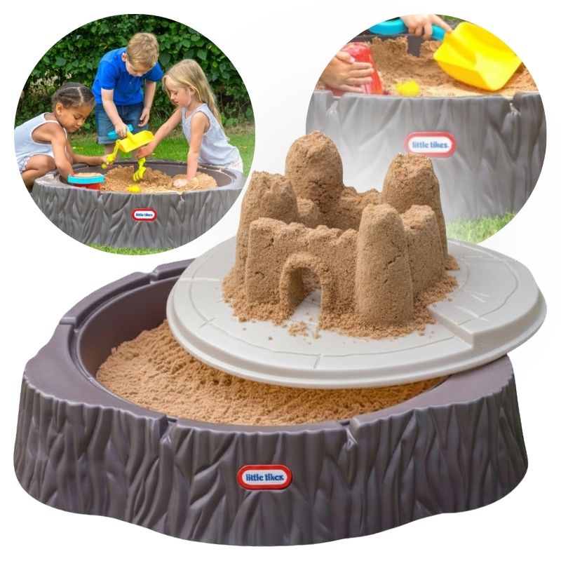 GARDEN SANDBOX PLASTIC LITTLE TIKES SWIMMING POOL FOR CHILDREN TRUNK TREE.