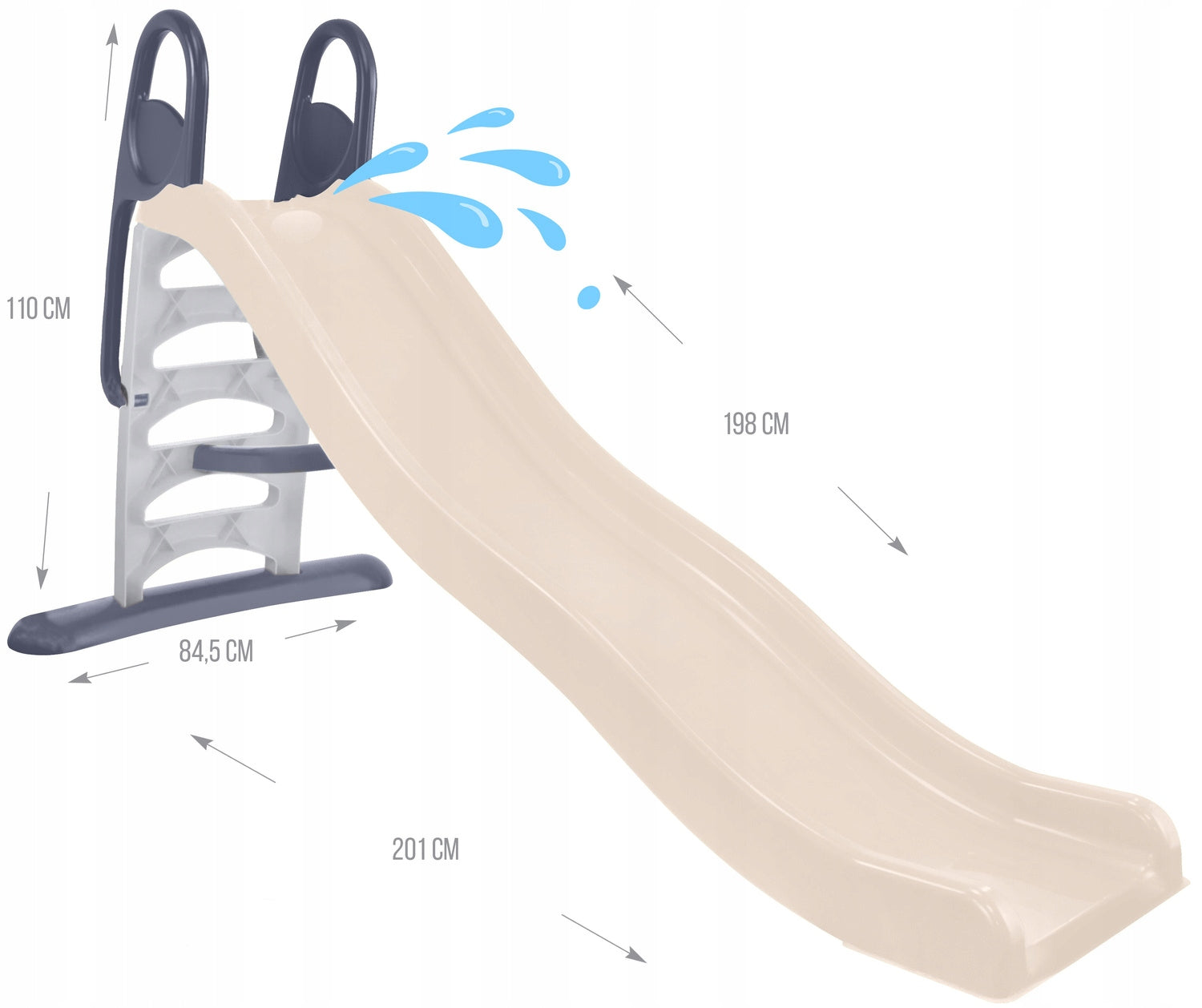 GARDEN SLIDE FOR CHILDREN WITH WATER SPRAY XXL 2m MOCHTOYS poland Kind freestanding