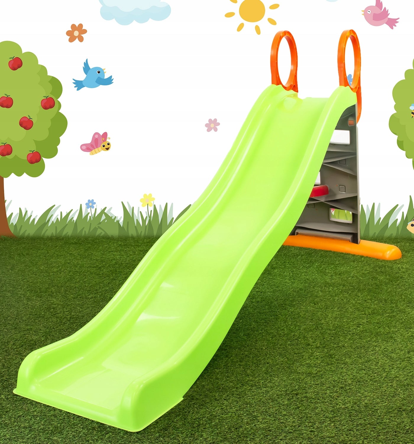 GARDEN SLIDE WITH CLIMBING WALL AND WATER SPRAY XXL 2m Brand Mochtoys