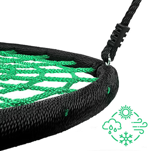 GARDEN SWING 120cm FOR CHILDREN STORK NEST HANGING CHAIR GREEN Seat length 120 cm