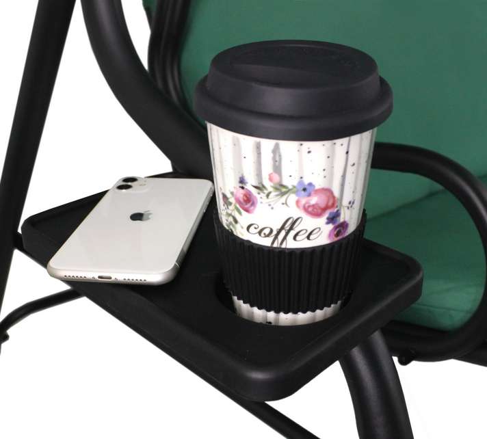 GARDEN SWING 170 x 110 x 153 CM DARK GREEN WITH CUP STANDS Manufacturer Chomik