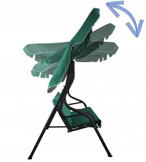 GARDEN SWING 170 x 110 x 153 CM DARK GREEN WITH CUP STANDS Seat length 170 cm
