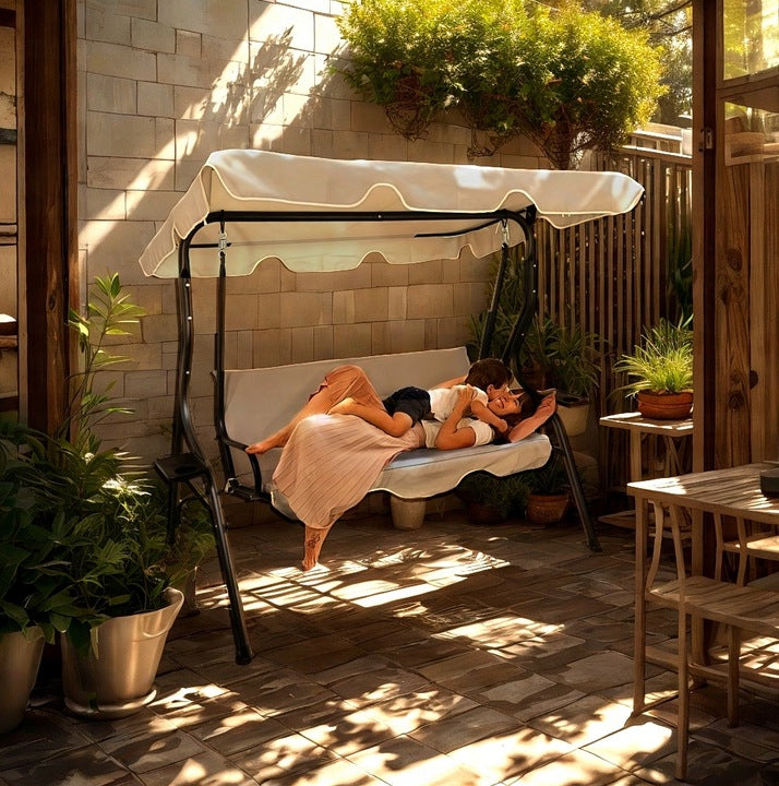 GARDEN SWING 3-SEAT ROCKING BENCH + LARGE MATTRESS Manufacturer Chomik