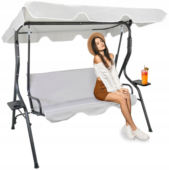 GARDEN SWING 3-SEAT ROCKING BENCH + LARGE MATTRESS