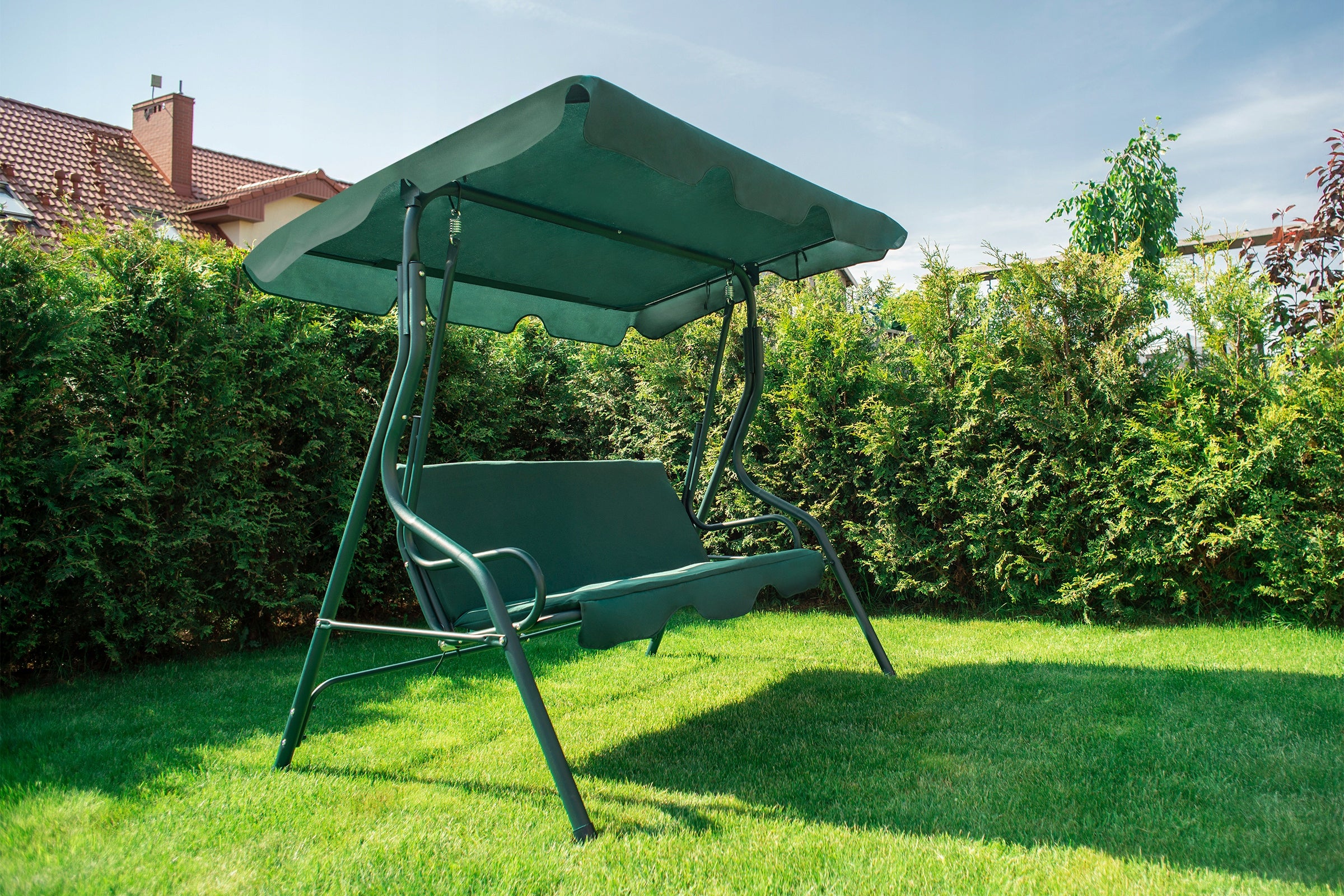GARDEN SWING 3-SEAT ROCKING BENCH + MATTRESS Seat length 130 cm