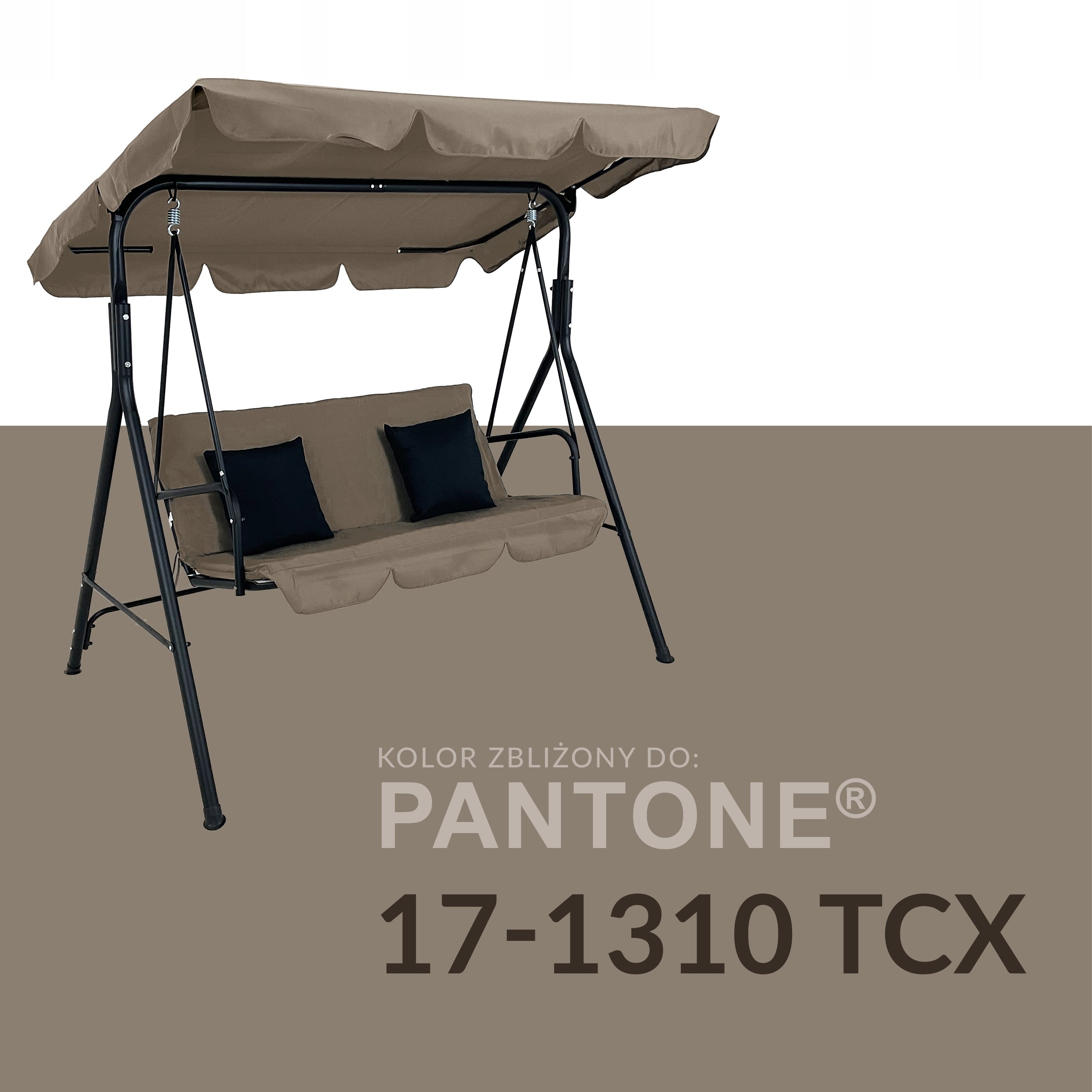 GARDEN SWING 3 SEATER ADJUSTABLE CANOPY CASPI PRO BEIGE PREMIUM Seat width 41 cm