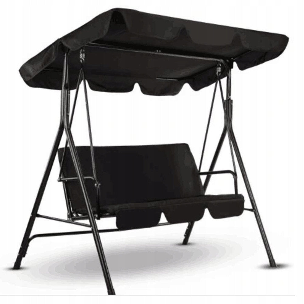 GARDEN SWING 3-SEATER FREESTANDING ROCKING BENCH + MATTRESS CANOPY