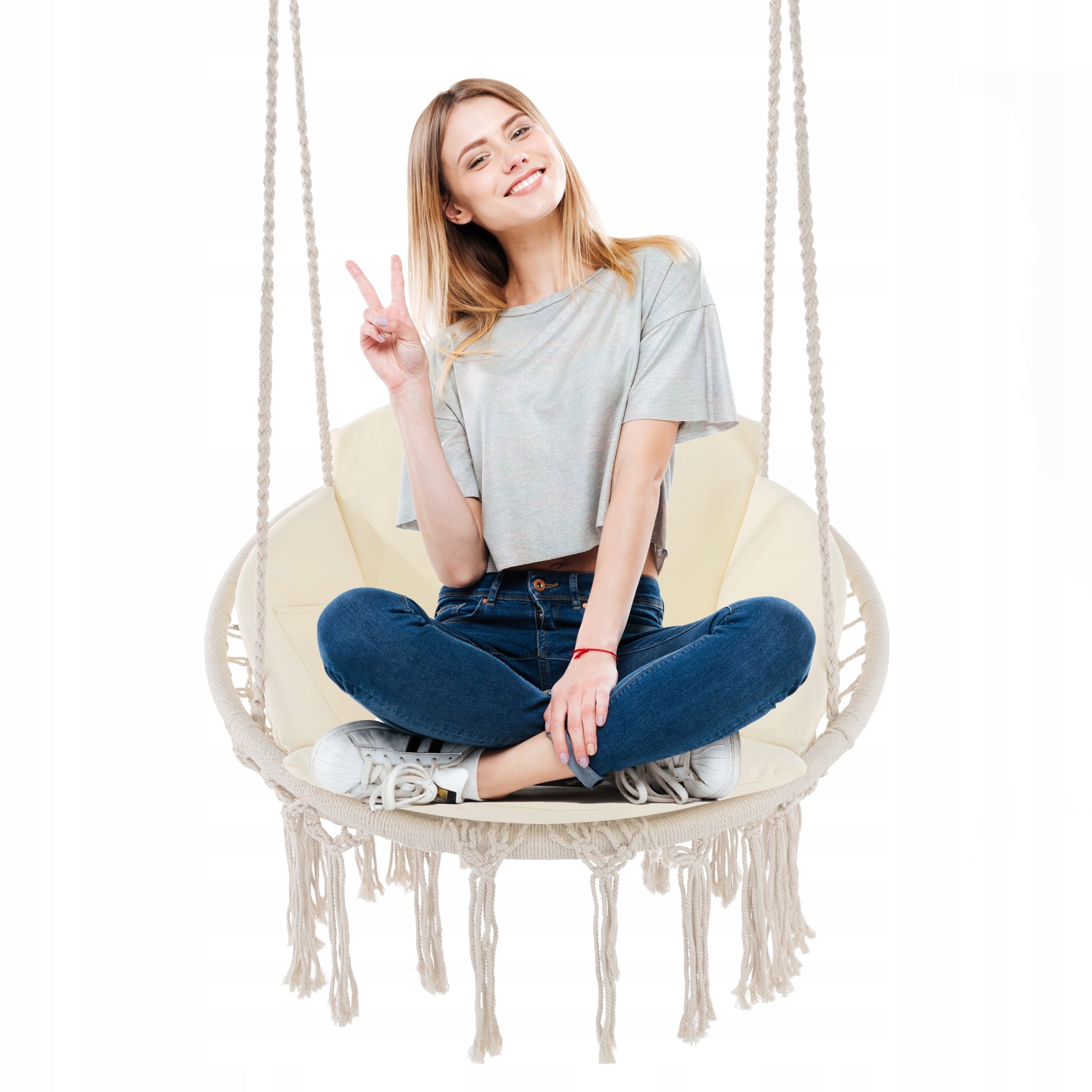 GARDEN SWING BEIGE ROCKER CHAIR GARDEN HAMMOCK MODERN+CUSHION FREEBIE Manufacturer code 5903068863189