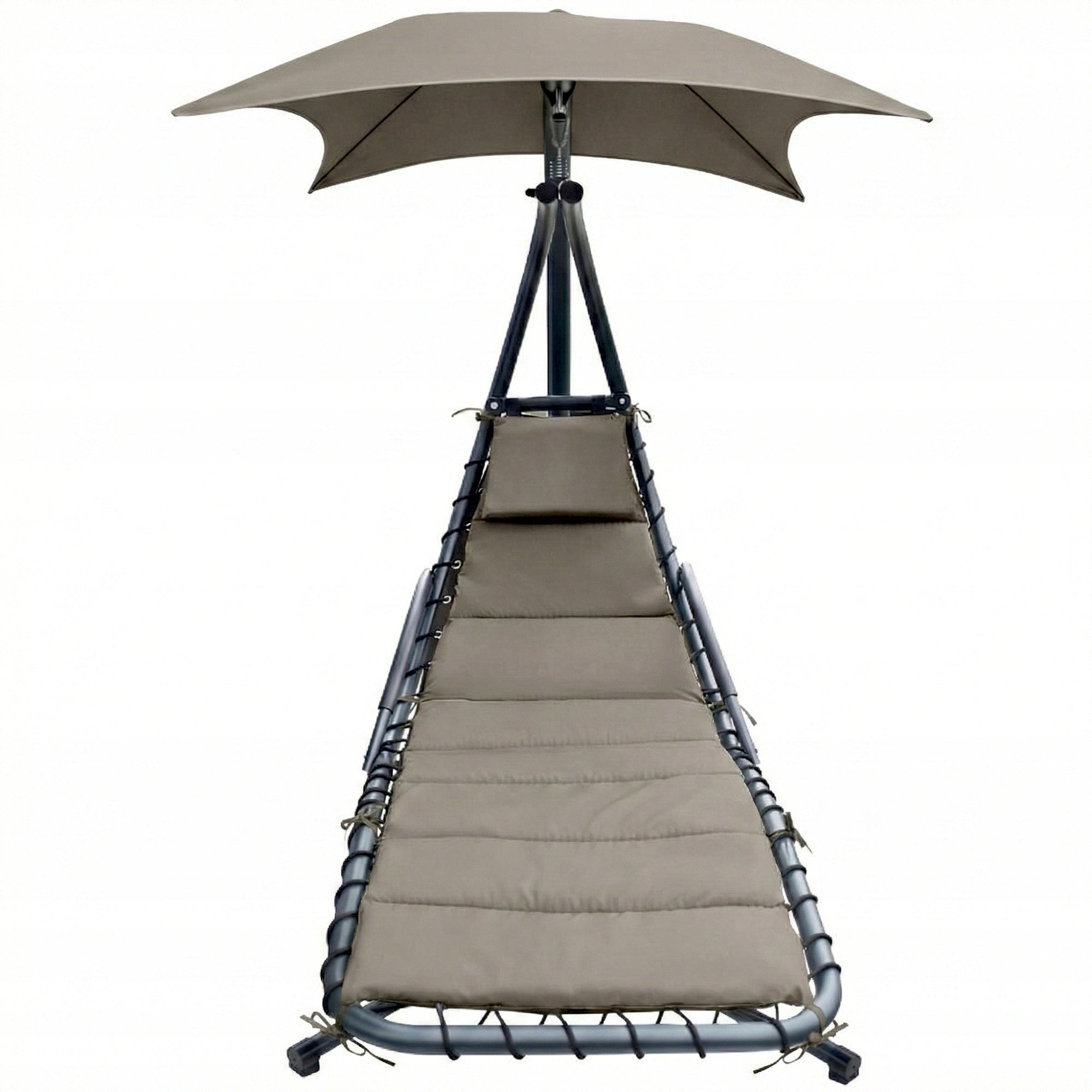 GARDEN SWING COUCH LOUNGER HANGING ROCKING CHAIR WITH UMBRELLA LISBON Seat length 125 cm