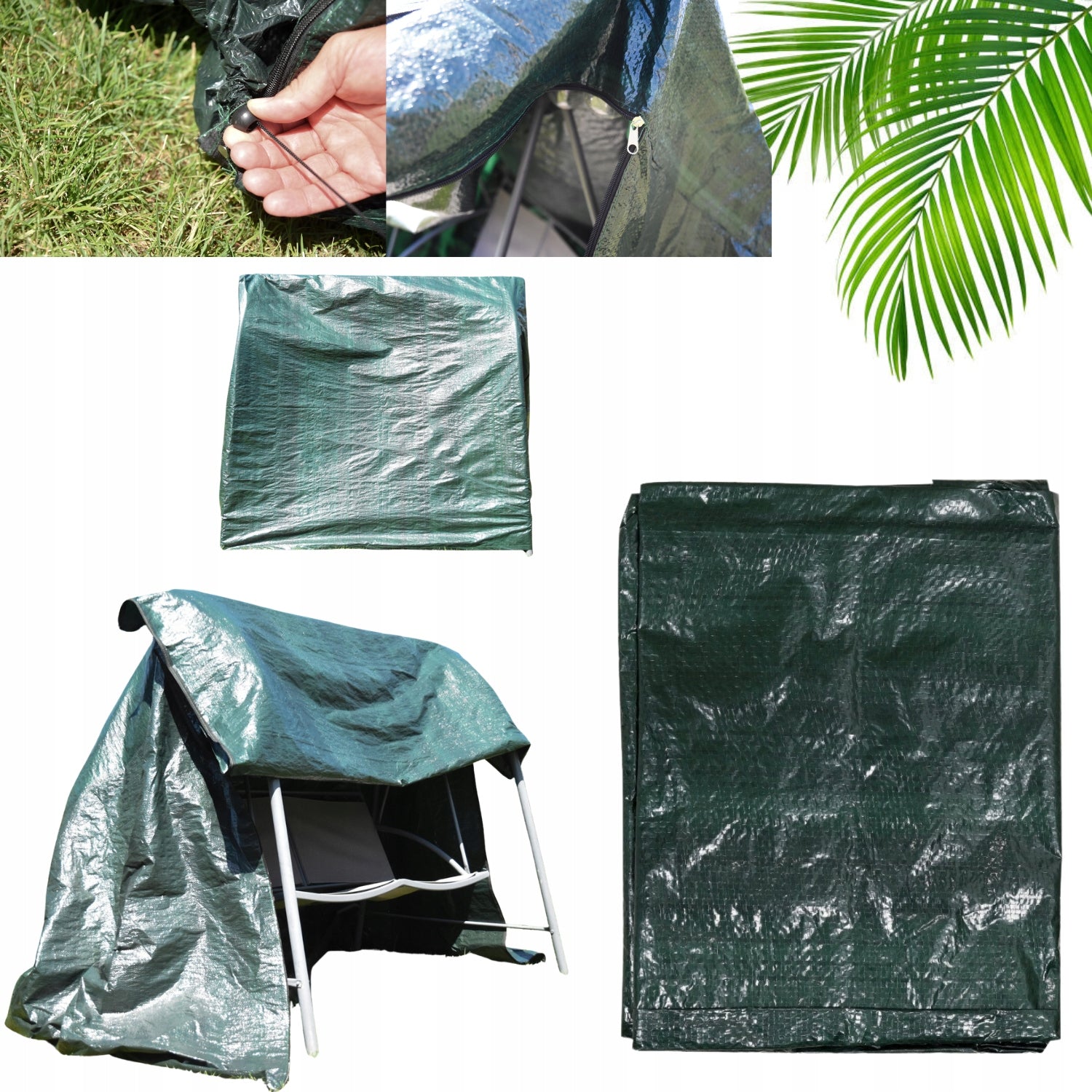 GARDEN SWING COVER 220 x 150 x 170 cm GREEN TWO LOCKS 92105