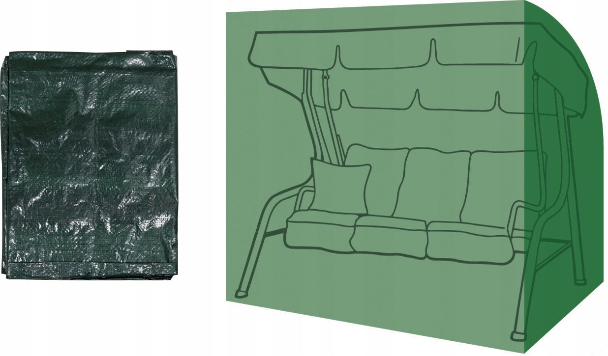 GARDEN SWING COVER FASTENED 220x150x170 GREEN WATERPROOF Packaging status original