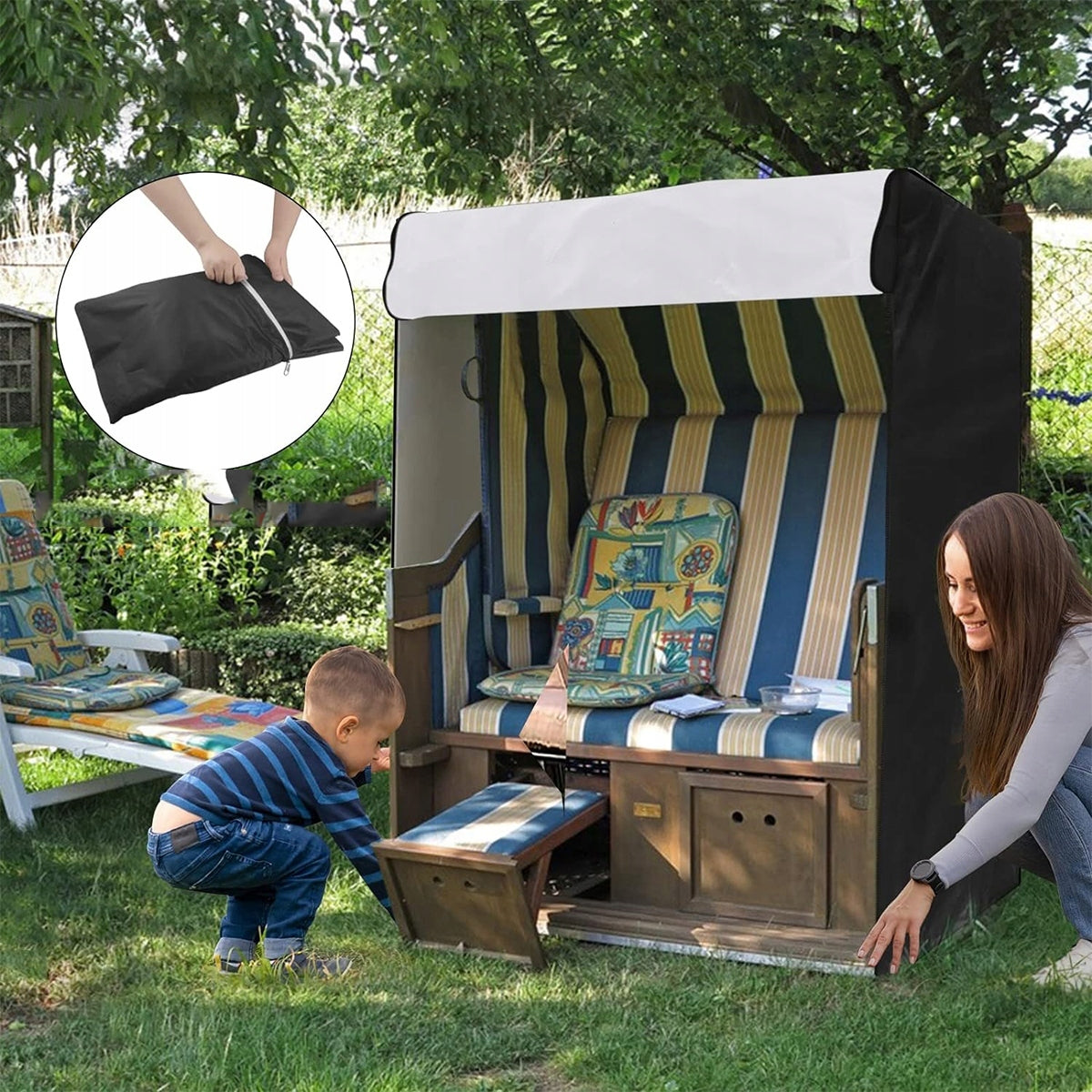 GARDEN SWING COVER LARGE STRONG WATERPROOF SEAT TARPAULIN Packaging status original