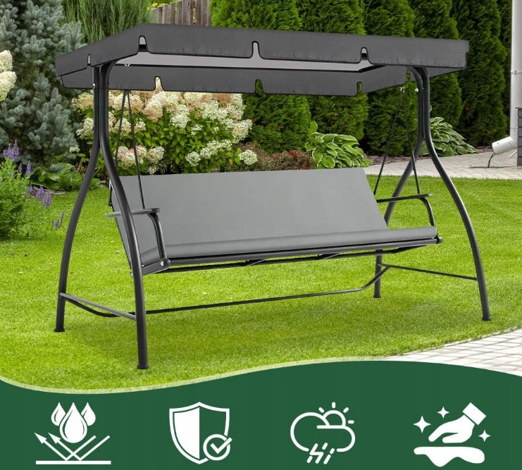 GARDEN SWING COVER SEAT WATERPROOF GREY 138x50x50CM Manufacturer code POKROWIEC NA HUŚTAWKĘ STREFAZAKUPÓW