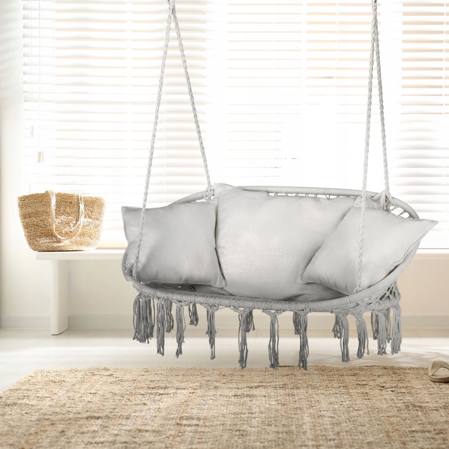 GARDEN SWING DOUBLE HANGING GARDEN CHAIR WITH BOHO CUSHIONS OUTTEC Manufacturer code O-42052