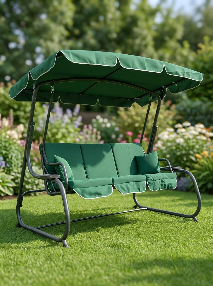 GARDEN SWING FOLDING 4026 XXL, LARGE, ROCKING, GREEN IdealGraden Seat width 50 cm