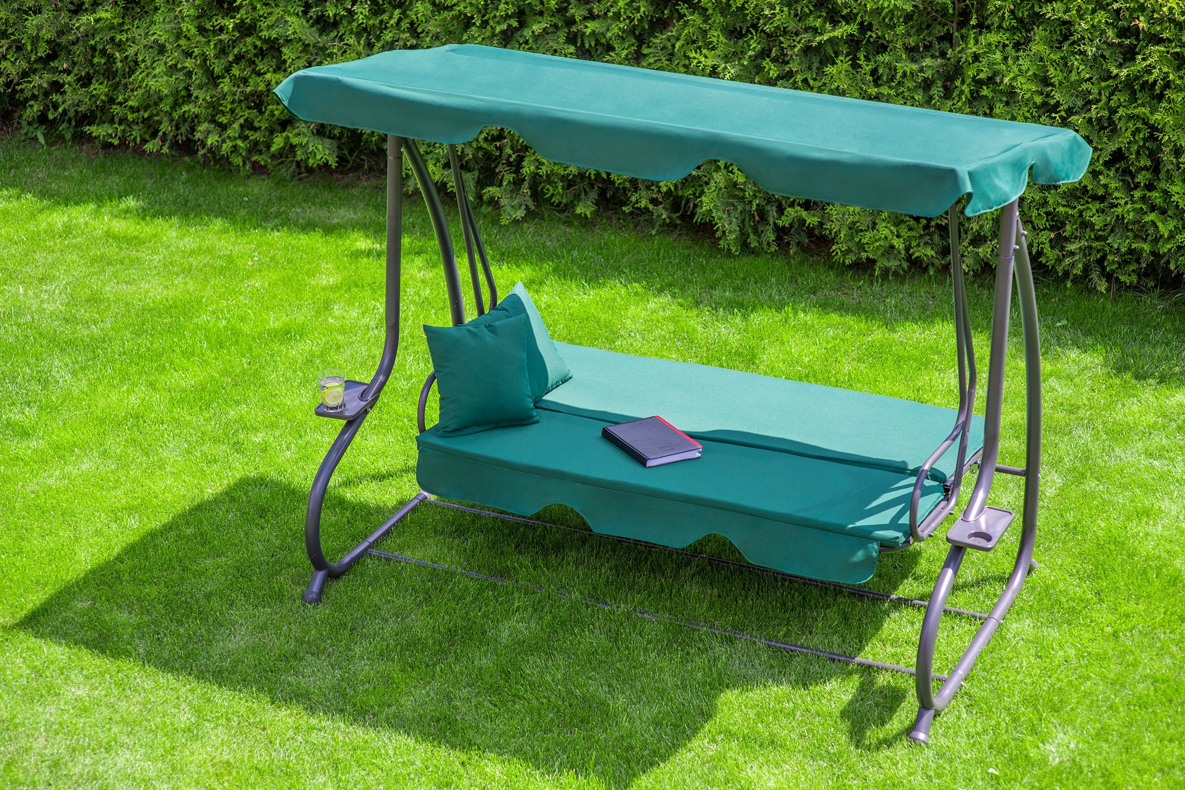 GARDEN SWING FOLDING COUCH XXL ROCKING 2IN1 MATTRESS + PILLOWS Line Relax Plus