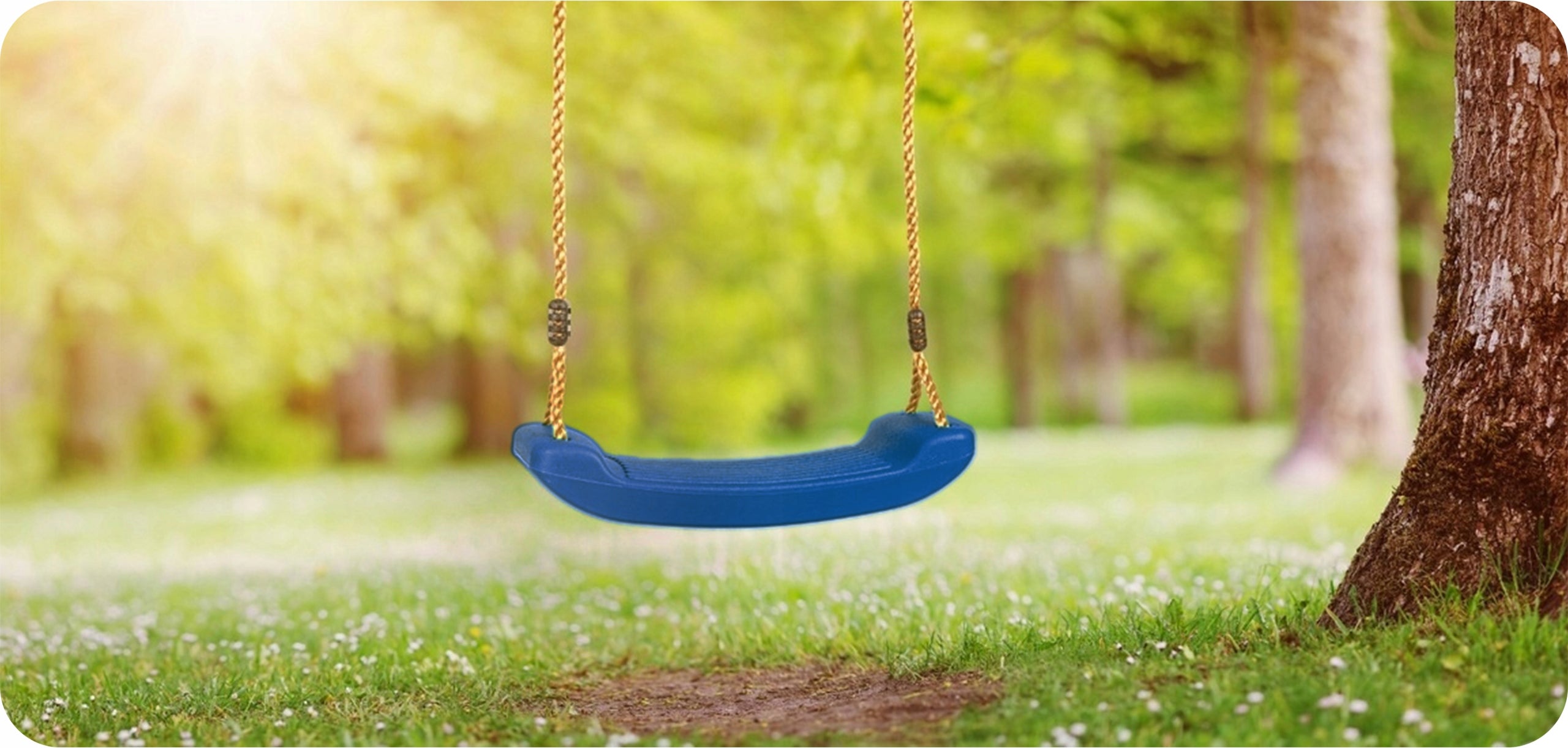 GARDEN SWING FOR CHILDREN BENCH BOARD SEAT NAVY BLUE PLASTIC Material synthetic