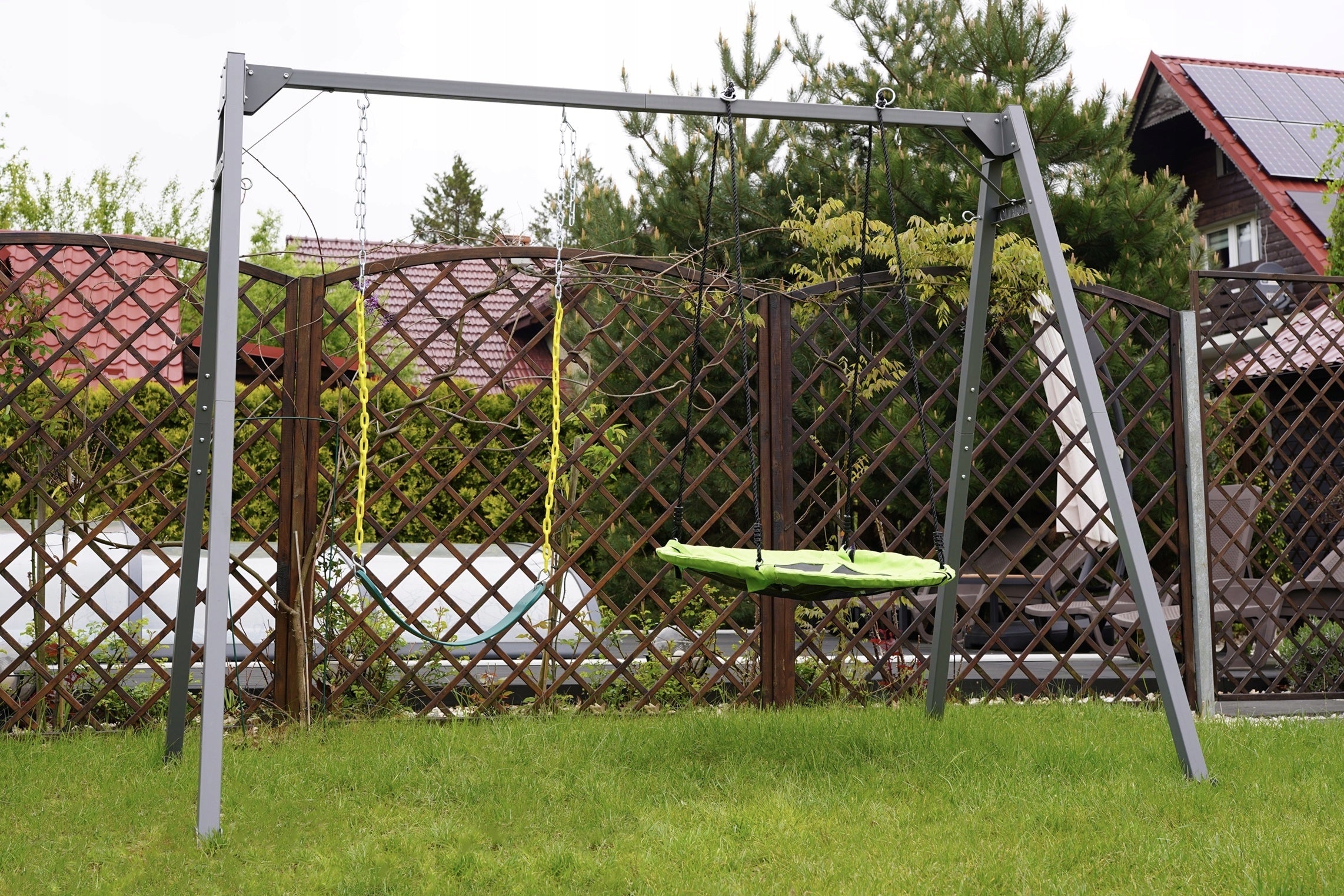 GARDEN SWING FOR CHILDREN DOUBLE FRAME CORCIANO FOR GARDEN STEEL Product weight with unit packaging 28 kg