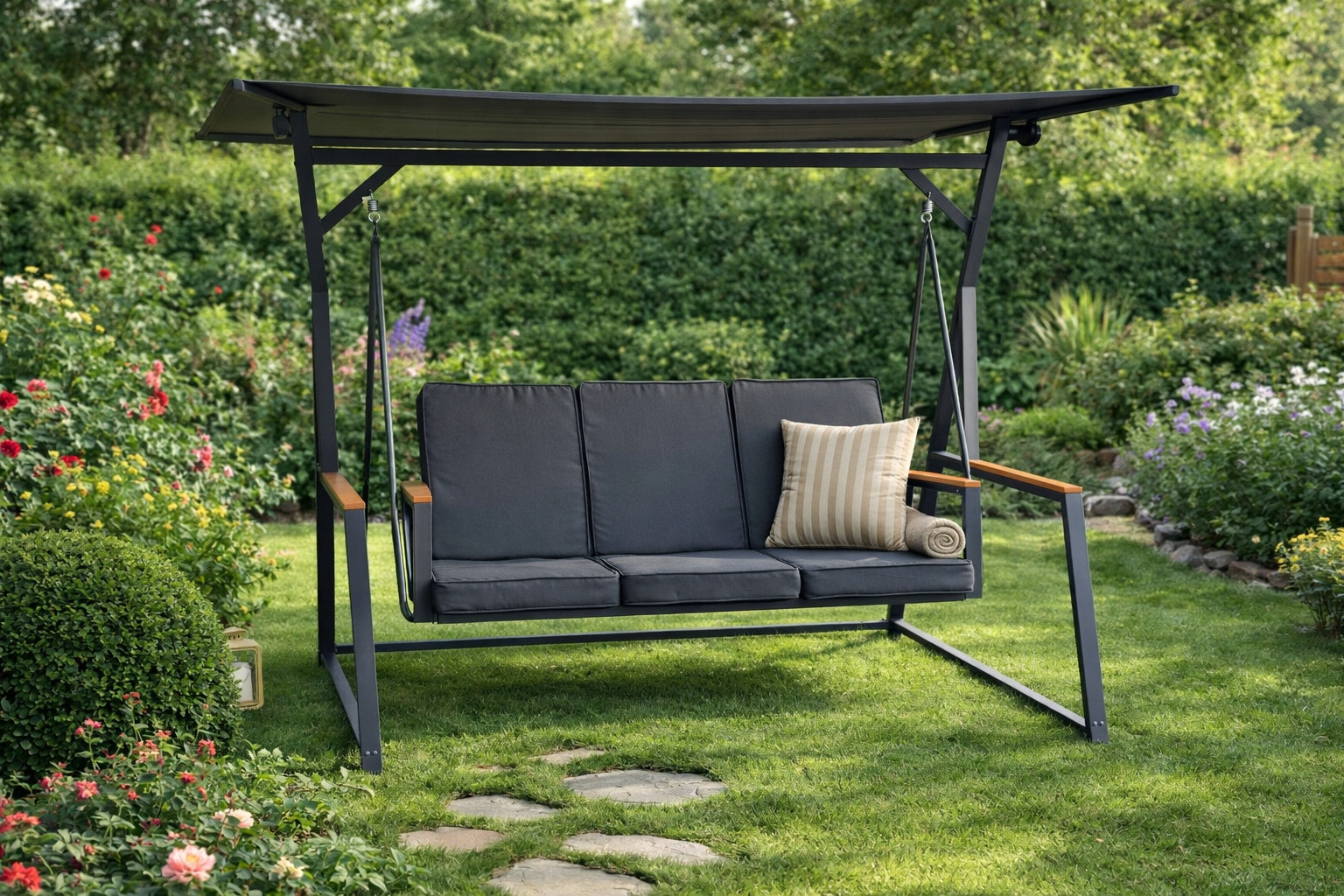 GARDEN SWING LUX PREMIUM ROCKING LINE WITH VISOR Product weight with unit packaging 30 kg