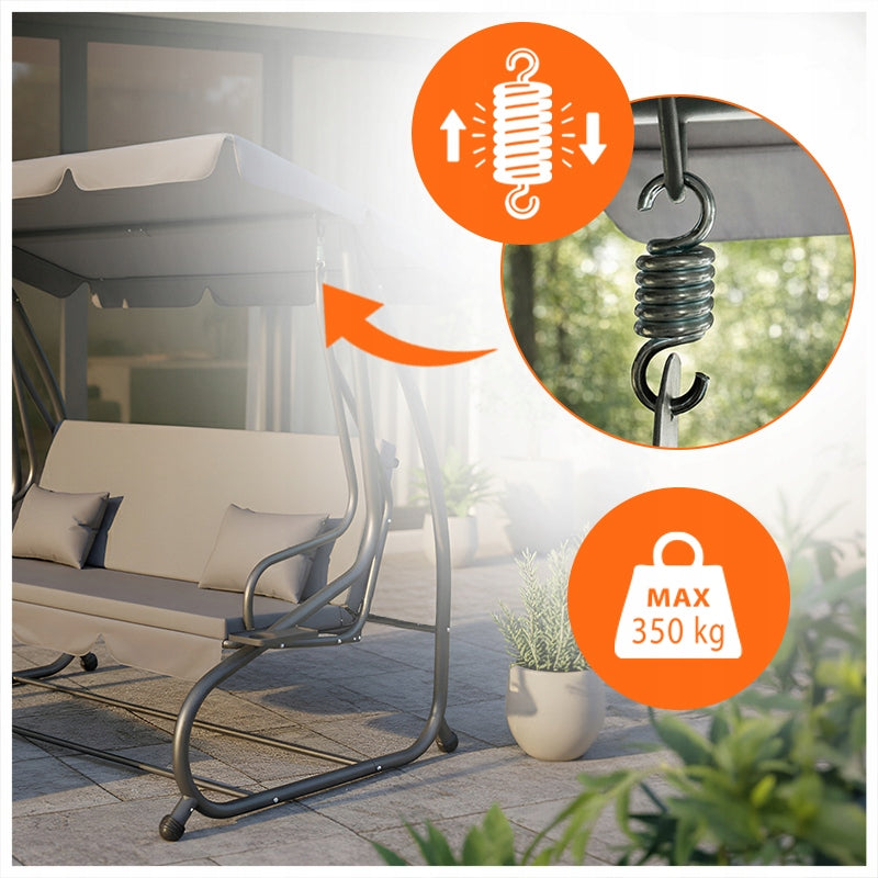 GARDEN SWING METAL COUCH FOLDING ROCKING BENCH FOR TERRACE CANOPY Product weight with unit packaging 33 kg