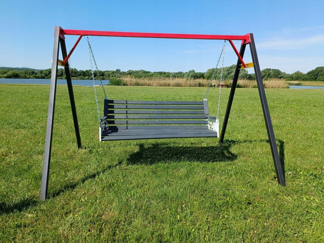 GARDEN SWING METAL SEAT WOODEN MONSTERA LASER Manufacturer no brand