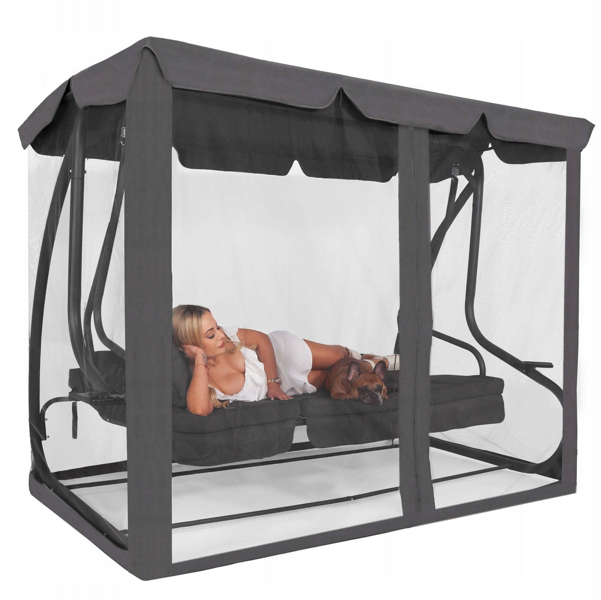 GARDEN SWING MOSQUITO NET FOR GARDEN SWING GREY PROTECTIVE MESH