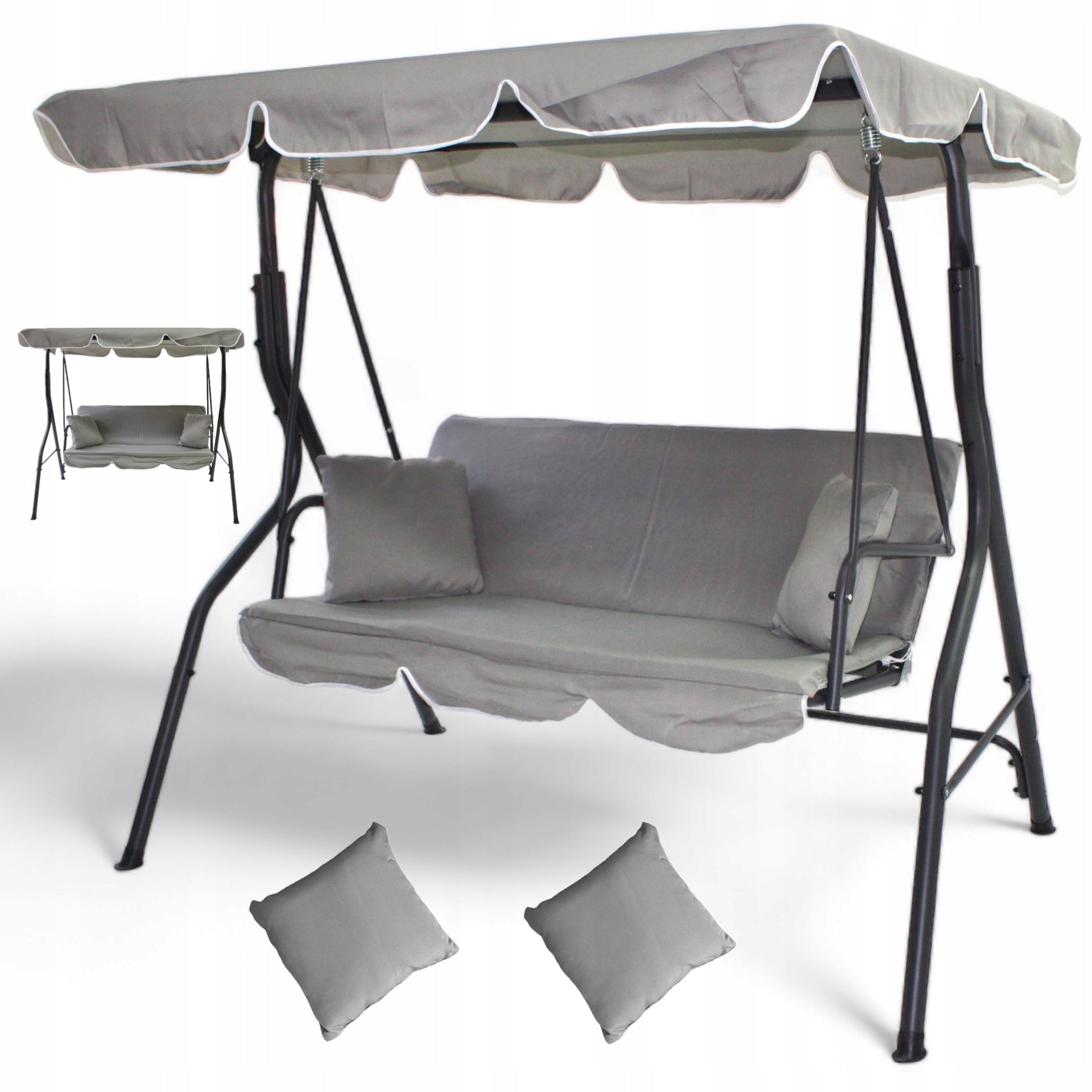 GARDEN SWING MTG 4003A ROCKING FREESTANDING 3 SEATER LIGHT GREY