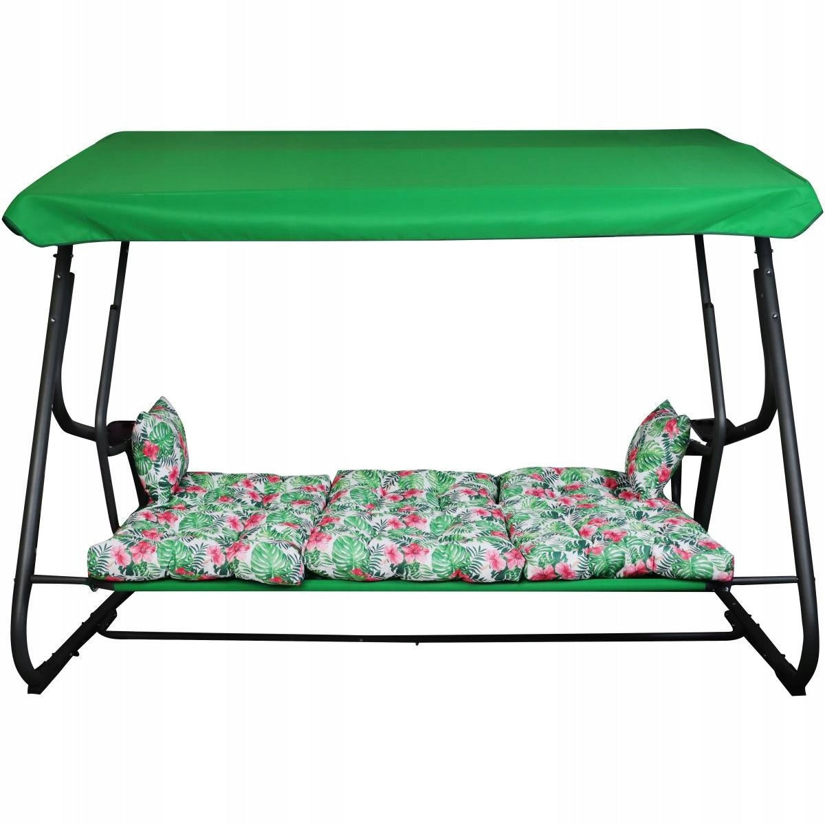 GARDEN SWING ROCKING BENCH 3-seater 2in1 FOLDING MOSQUITO NET VISOR Kind freestanding
