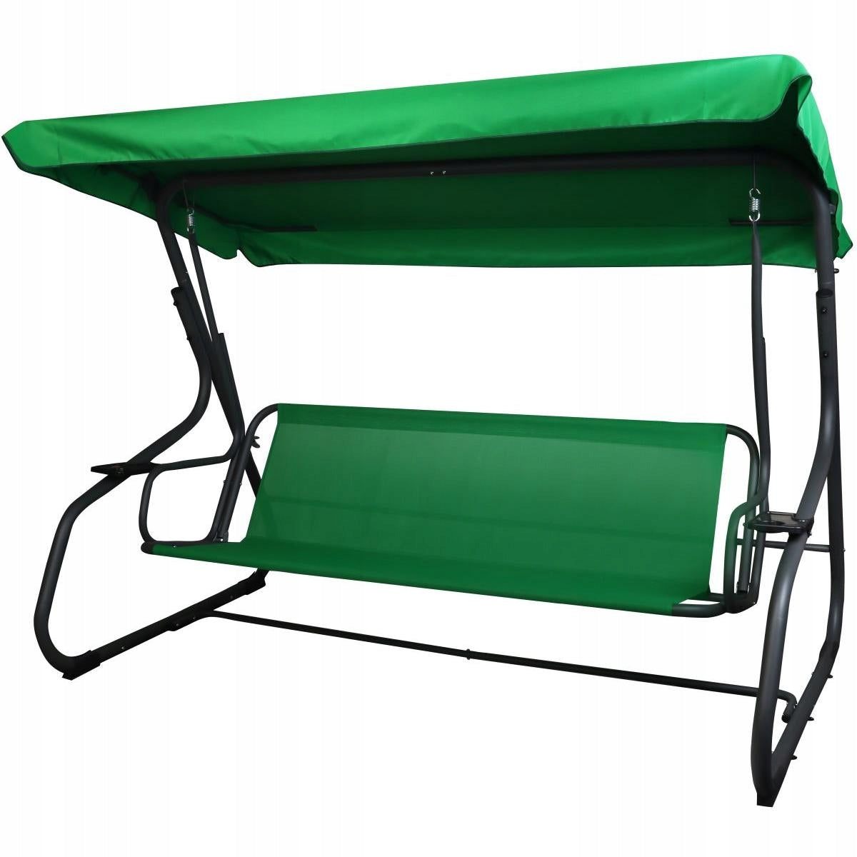 GARDEN SWING ROCKING BENCH 3-seater 2in1 FOLDING MOSQUITO NET VISOR Material of manufacture metal